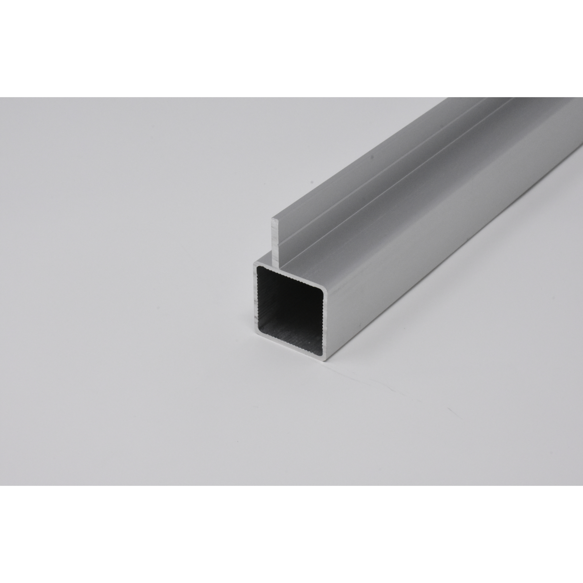 EZTube Extruded Aluminum Tube — 72in. x 1in. x 1in., For 1/4in. Flush Panel, Silver, Model# 100-120-6